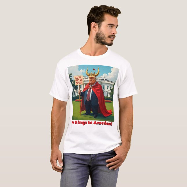 Camiseta No hay reyes en Estados Unidos contra Trump (Anverso completo)