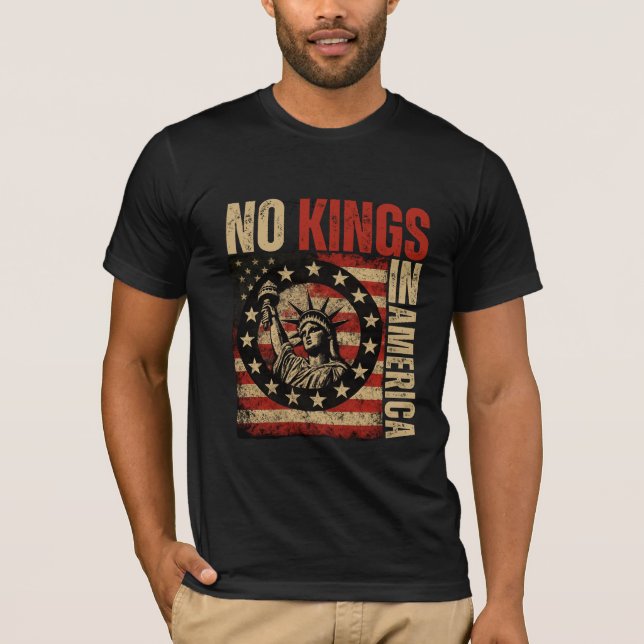 Camiseta No hay reyes en Estados Unidos - Grunge patriótico (Anverso)