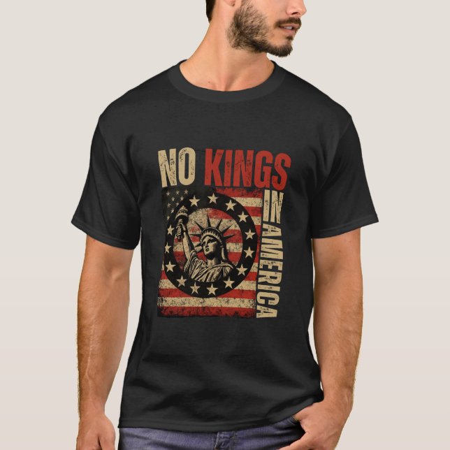 Camiseta No hay reyes en Estados Unidos - Grunge patriótico (Anverso)