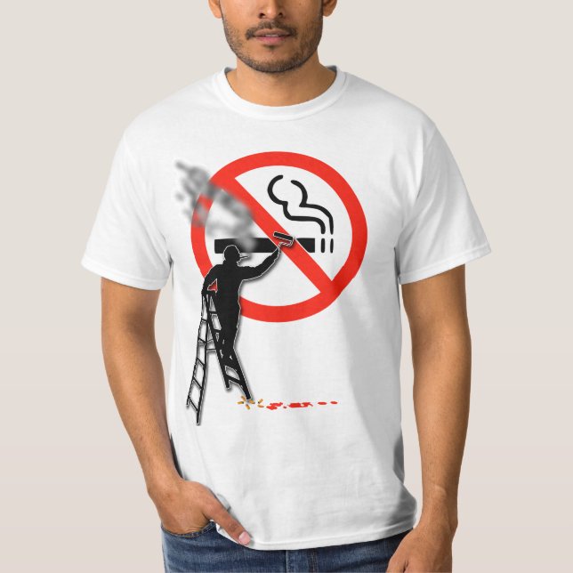 Camiseta No hay símbolo para fumar...con el pintor fumando (Anverso)