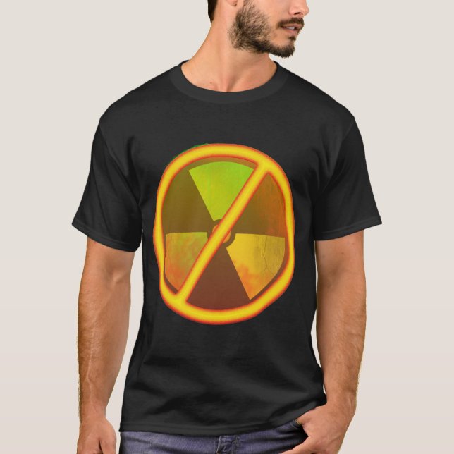 Camiseta No hay símbolos radioactivos Grunge anti-nucleares (Anverso)