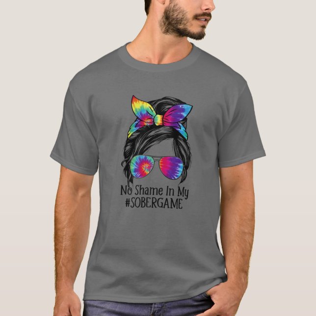 Camiseta No Hay Vergüenza En Mi Sobrio Juego NA Narcóticos  (Anverso)