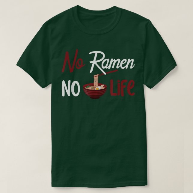Camiseta No hay vida en Ramen (Diseño del anverso)