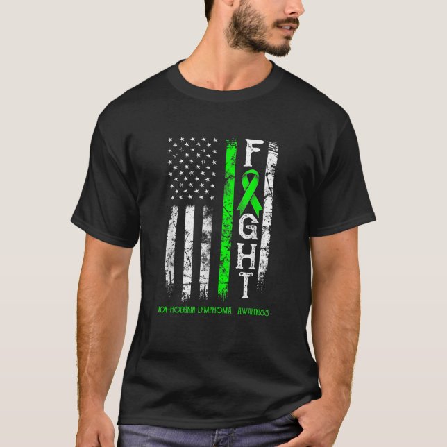 Camiseta No Hodgkin Lymphoma Guerrero Bandera Estadounidens (Anverso)