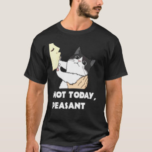 Camiseta No Hoy Campesino Gato Blanco Y Negro Único