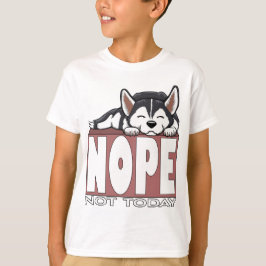 Camiseta No Hoy Día Perro Husky Siberiano Durmiendo