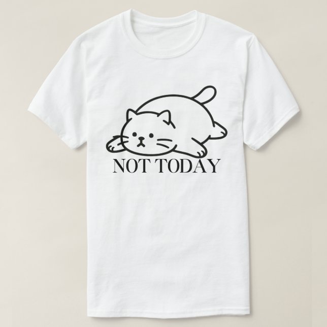 Camiseta No Hoy Gatito Perezoso (Diseño del anverso)