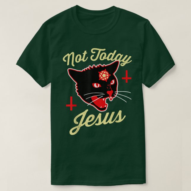 Camiseta No Hoy Jesús Aclamó A Satanás Gato Muerte Metaliza (Diseño del anverso)