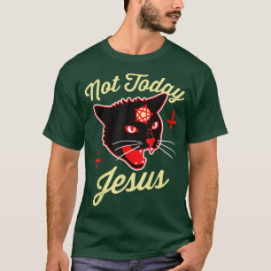 Camiseta No Hoy Jesús Aclamó A Satanás Gato Muerte Metaliza