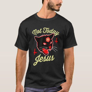 Camiseta No Hoy Jesús Alabado Sea Satanás Gato Satánico Dea