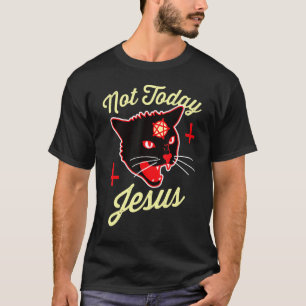 Camiseta No Hoy Jesús Alabado Sea Satanás Gato Satánico Dea