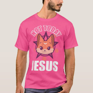 Camiseta No Hoy Jesús, Cuto De Divertido Satanic Kawaii Par