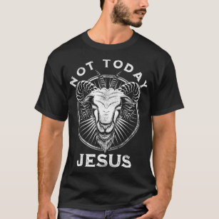Camiseta No Hoy Jesús Funny Ateo Satánico Gótico Negro M