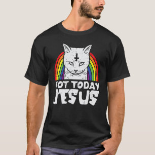 Camiseta No Hoy Jesús Gato Arcoíris Satanismo Satánico Sata