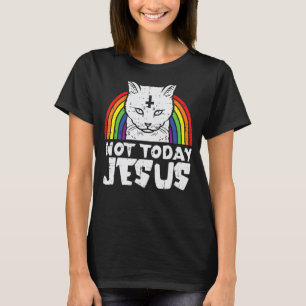 Camiseta No Hoy Jesús Gato Arcoíris Satanismo Satánico Sata