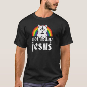 Camiseta No hoy Jesús Hoodie Rainbow Satanic Cat Gótico Co