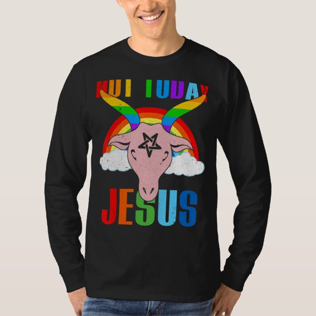 Camiseta No Hoy Jesús Orgullo Gay Lgbt Satan Goat (Anverso)