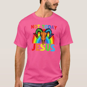 Camiseta No Hoy Jesús Satánico Baphomet Sigil Pentagram S