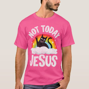 Camiseta No hoy Jesús Satánico Gato Gótico Arcoiris Funny D