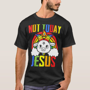 Camiseta No Hoy Jesús Unicornio Satan Cabra Satánico Arcoír
