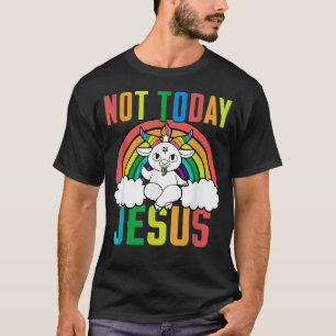 Camiseta No hoy Jesús Unicornio Satanás Cabra Satánica Arco