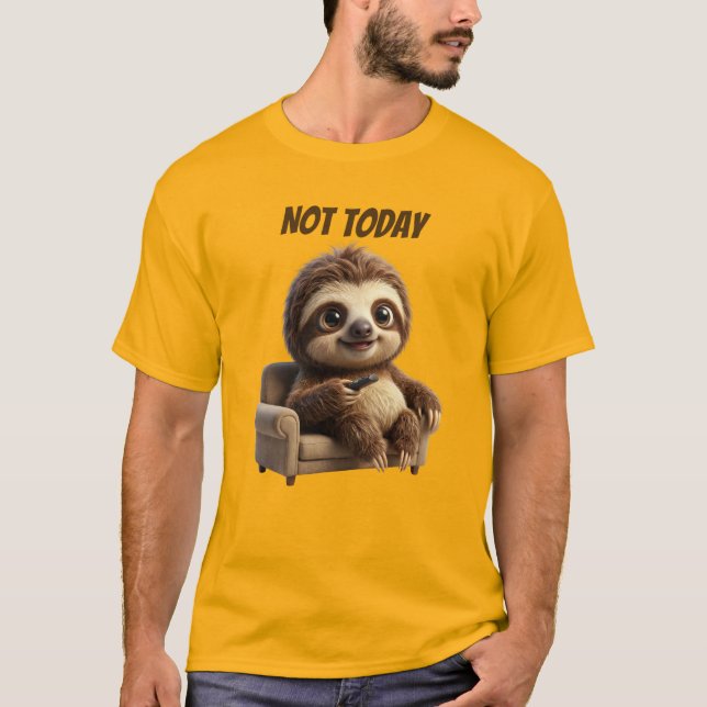 Camiseta No Hoy Perezoso Relajado (Anverso)