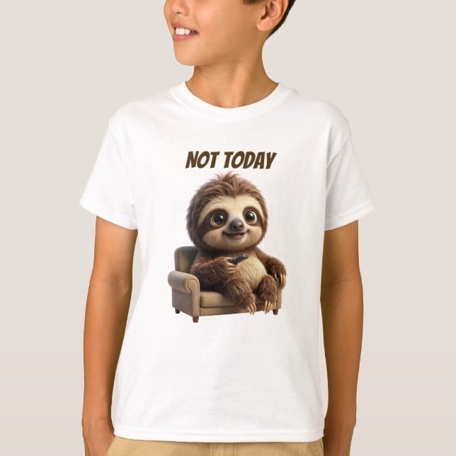 Camiseta No Hoy Perezoso Relajado (Anverso)
