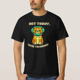 Camiseta No Hoy Quizás Mañana Diseño Divertido de Gato Gruñ