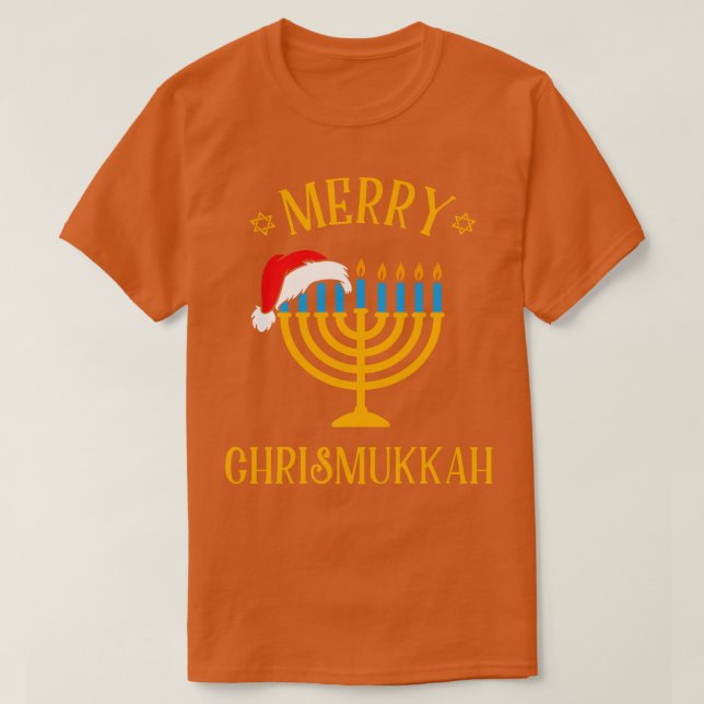 Camiseta No hoy Santa Hanukkah Chanukah Santa Hat Menora (Diseño del anverso)