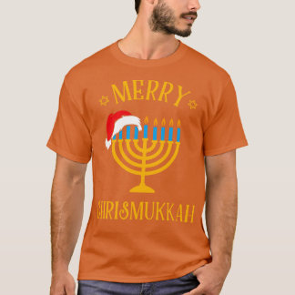 Camiseta No hoy Santa Hanukkah Chanukah Santa Hat Menora