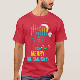 Camiseta No hoy Santa Hanukkah Chanukah Santa Hat Menora