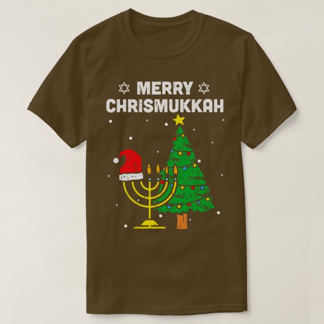 Camiseta No hoy Santa Hanukkah Chanukah Santa Hat Menora (Diseño del anverso)