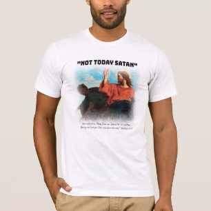Camiseta No hoy Satan Matthew 4:10 Negro