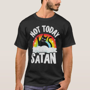 Camiseta No Hoy Satanás Gato Arcoíris Goth Jesús Divertido 