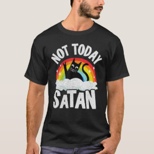 Camiseta No Hoy Satanás Gato Arcoíris Gótico Jesús Divertid