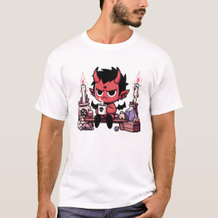 Camiseta No hoy, Satanás - Humor oscuro Demon con café De