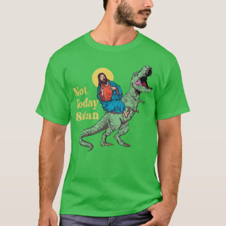 Camiseta No Hoy Satanás Jesús Monta Dinosaurio T Rex Funny