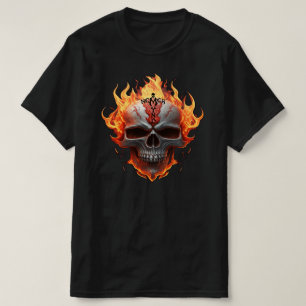 Camiseta No importa el flamante cráneo Metalizado rock duro