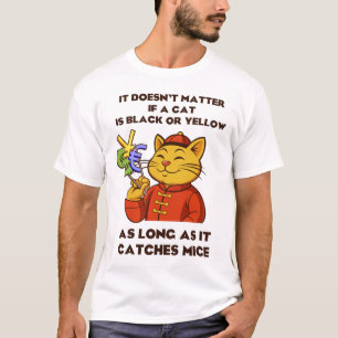 Camiseta no importa si un gato es negro o amarillo, como