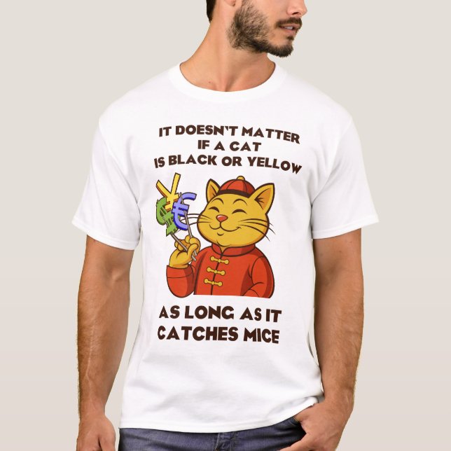 Camiseta no importa si un gato es negro o amarillo, como (Anverso)