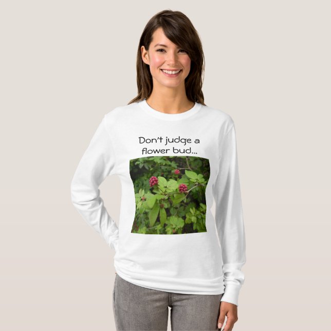 Camiseta No juzguen: El tema de las flores (Anverso completo)