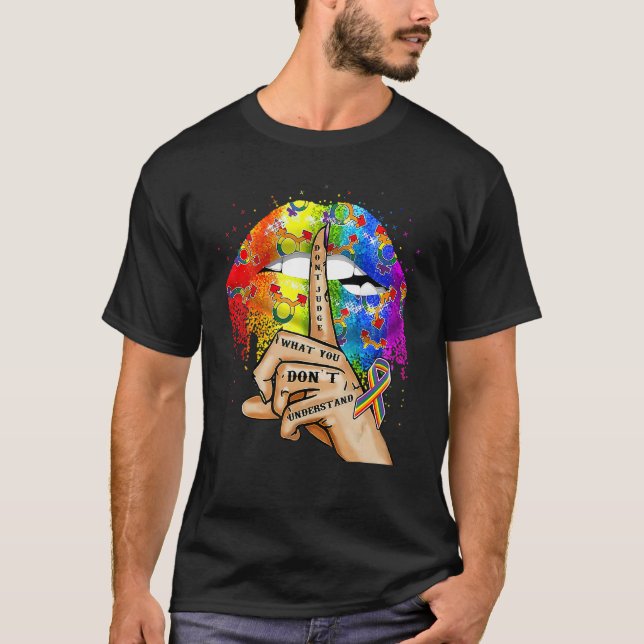 Camiseta No juzgues lo que no entiendes del Orgullo Lgbt L (Anverso)