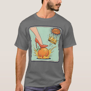 Camiseta No King en América 8647 Naranja Comic Chica divert