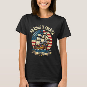 Camiseta No Kings In America Distress Usa Flag Liberty Sail
