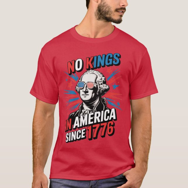 Camiseta No Kings in America Since 1776 Distressed USA Flag (Anverso)