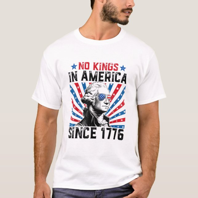 Camiseta No Kings in America Since 1776 Distressed USA Flag (Anverso)