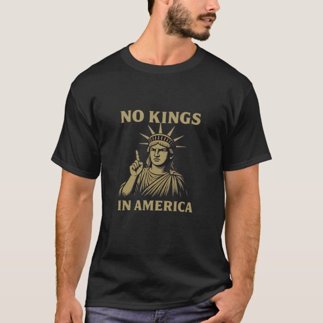 Camiseta No Kings In America Statue Of  No Kings Day Protes (Anverso)