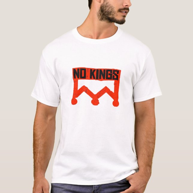 Camiseta No Kings Protest Graphic Grunge Crown  American Cl (Anverso)