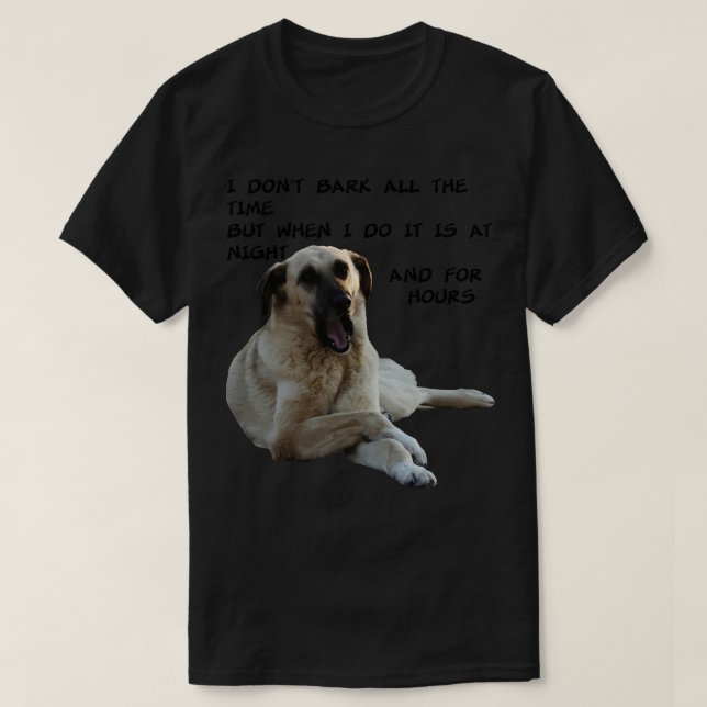 Camiseta No ladraré todo el tiempo a Kangal con la expresió (Diseño del anverso)