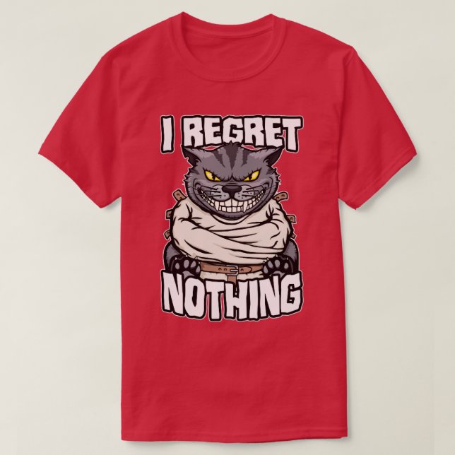 Camiseta No Lamento Nada De Gato Loco Dama Gracioso Gatos L (Diseño del anverso)